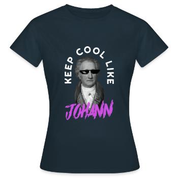 Reste cool comme le poète Johann Wolfgang Goethe - T-shirt Femme - marine - Devant - AI Model Female 172 dark (172cm)