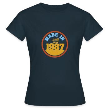 Made in 1987 - Frauen T-Shirt - Navy - Vorne - AI Model Female 172 dark (172cm)
