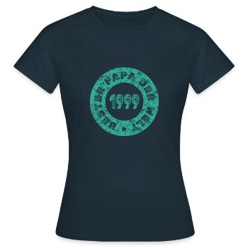 Bollerwagen 1999 - Frauen T-Shirt - Navy - Vorne - AI Model Female 172 dark (172cm)