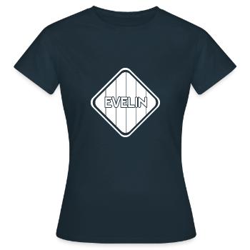 femme femme prénom prénom femme prénom Evelin - T-shirt Femme - marine - Devant - AI Model Female 172 dark (172cm)