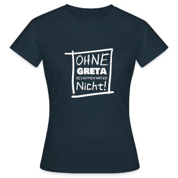 Spruch für greta Greta Mädchenname - Frauen T-Shirt - Navy - Vorne - AI Model Female 172 dark (172cm)
