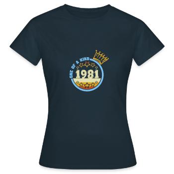 Baujahr 1981 - Frauen T-Shirt - Navy - Vorne - AI Model Female 172 dark (172cm)
