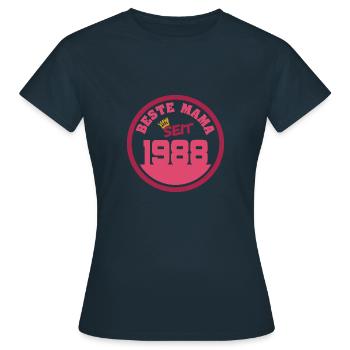 Mutti 1988 - Frauen T-Shirt - Navy - Vorne - AI Model Female 172 dark (172cm)