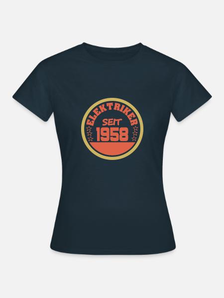 geboren 1958 - Frauen T-Shirt - Navy