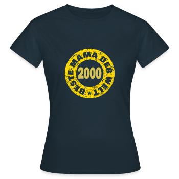 2000 2000 - Frauen T-Shirt - Navy - Vorne - AI Model Female 172 dark (172cm)