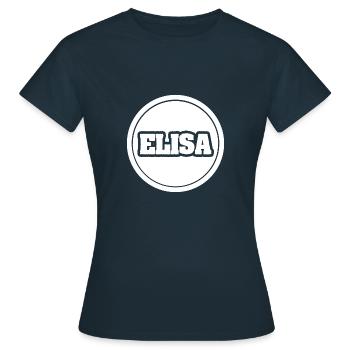 Prénom Elisa - T-shirt Femme - marine - Devant - AI Model Female 172 dark (172cm)