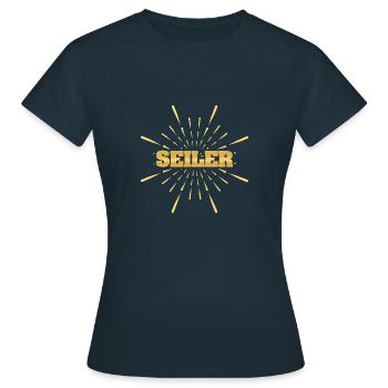 Job Seiler - Frauen T-Shirt - Navy - Vorne - AI Model Female 172 dark (172cm)