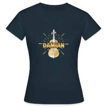 Violinist Damian - Frauen T-Shirt - Navy - Vorne - AI Model Female 172 dark (172cm)