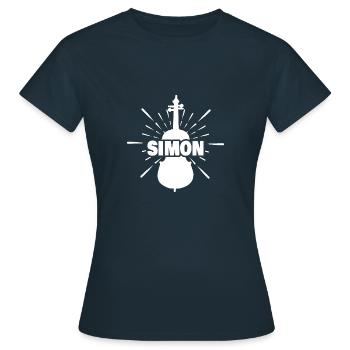Prénom Simon - T-shirt Femme - marine - Devant - AI Model Female 172 dark (172cm)