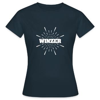 Winzer - Frauen T-Shirt - Navy - Vorne - AI Model Female 172 dark (172cm)