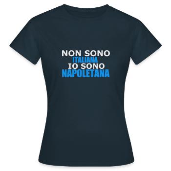 non sono italiana - Frauen T-Shirt - Navy - Vorne - AI Model Female 172 dark (172cm)