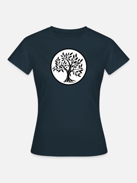 Baum des Lebens, Meditation, Yoga - Frauen T-Shirt - Navy