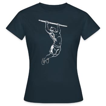 Pull-up bodyweight workout Fitness pull up - Women's T-Shirt - navy - Front - AI Model Female 172 dark (172cm)