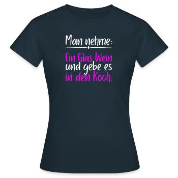 Wein Koch Geschenkidee - Frauen T-Shirt - Navy - Vorne - AI Model Female 172 dark (172cm)