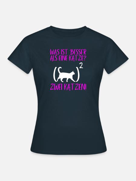 Zwei Katzen - Frauen T-Shirt - Navy