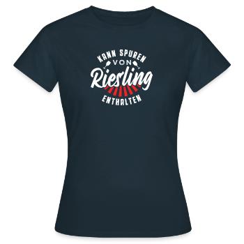 Kann Spuren von Riesling enthalten - Frauen T-Shirt - Navy - Vorne - AI Model Female 172 dark (172cm)