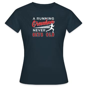 A running grandma never gets old - Frauen T-Shirt - Navy - Vorne - AI Model Female 172 dark (172cm)