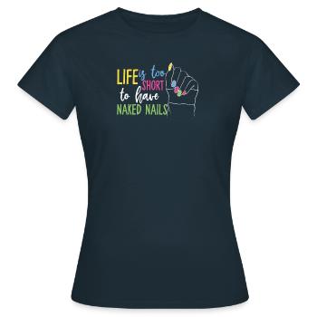 Ongles en gel designer - T-shirt Femme - marine - Devant - AI Model Female 172 dark (172cm)