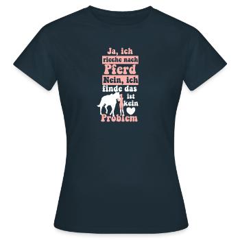 Pferd Riechen - Frauen T-Shirt - Navy - Vorne - AI Model Female 172 dark (172cm)