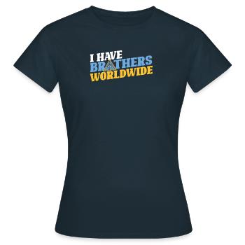 Freimaurer Brüderlichkeit - Frauen T-Shirt - Navy - Vorne - AI Model Female 172 dark (172cm)