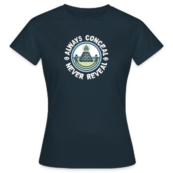 Dissimulation maçonnique - T-shirt Femme - marine - Devant - AI Model Female 172 dark (172cm)