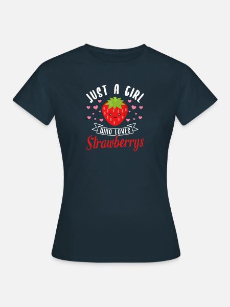 Erdbeeren Mädchen Damen - Frauen T-Shirt - Navy