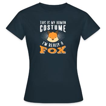 Renard homme costume - T-shirt Femme - marine - Devant - AI Model Female 172 dark (172cm)