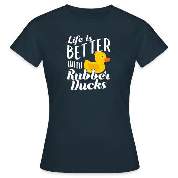 Canard de bain en caoutchouc - T-shirt Femme - marine - Devant - AI Model Female 172 dark (172cm)