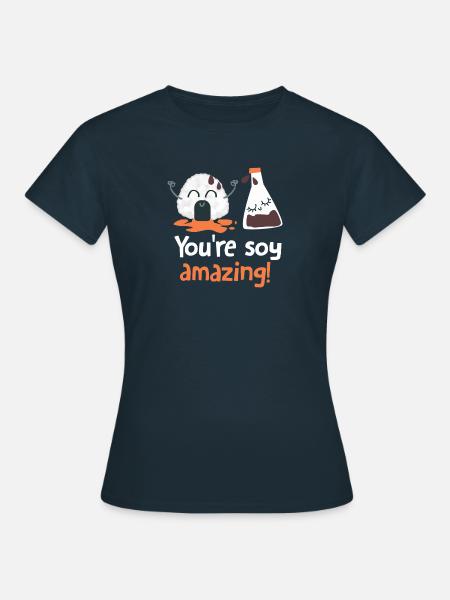 Sushi Soja Geschenkidee - Frauen T-Shirt - Navy