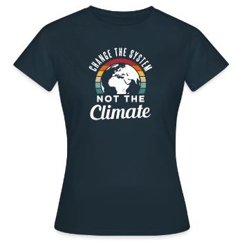 Protection de l'environnement cadeau de protection du climat - T-shirt Femme - marine - Devant - AI Model Female 172 dark (172cm)