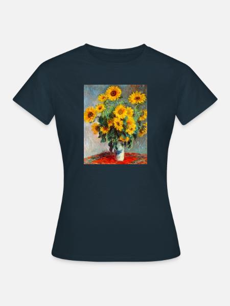 Claude Monet - Sonnenblumen. 1880. - Frauen T-Shirt - Navy