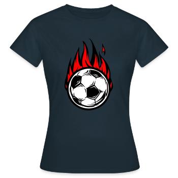 Le football brûle le feu - T-shirt Femme - marine - Devant - AI Model Female 172 dark (172cm)