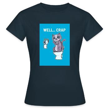 Kätzchen Spruch Toiletten Humor Maine Coon Katze - Frauen T-Shirt - Navy - Vorne - AI Model Female 172 dark (172cm)