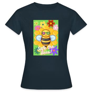 Safe the bees - Frauen T-Shirt - Navy - Vorne - AI Model Female 172 dark (172cm)
