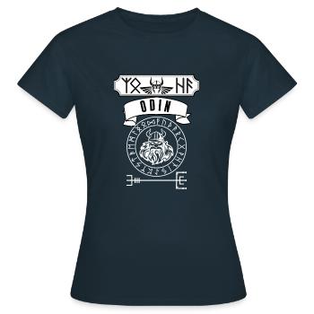 Viking, Viking, Odin, guerrier, Rune, Noir - T-shirt Femme - marine - Devant - AI Model Female 172 dark (172cm)