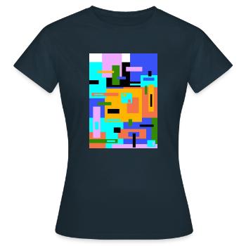 Abstrakte Malerei - Frauen T-Shirt - Navy - Vorne - AI Model Female 172 dark (172cm)