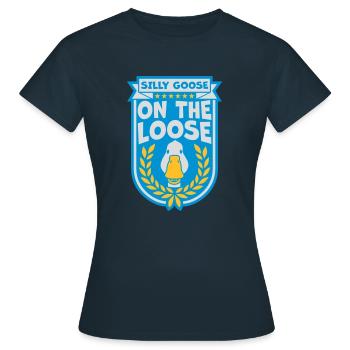 goose on the loose - Women's T-Shirt - navy - Front - AI Model Female 172 dark (172cm)