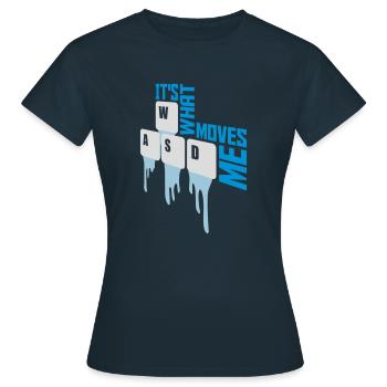 c’est ce qui m’émeut - T-shirt Femme - marine - Devant - AI Model Female 172 dark (172cm)