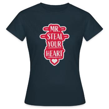 Mr steal your heart - Women's T-Shirt - navy - Front - AI Model Female 172 dark (172cm)