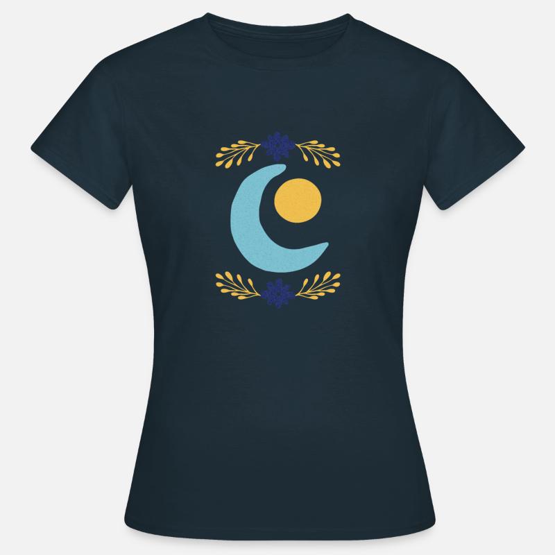 moon and sun having a nice day - Women's T-Shirt - navy
