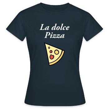 La Dolche Pizza - Frauen T-Shirt - Navy - Vorne - AI Model Female 172 dark (172cm)