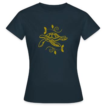 Tortue / Reptile - Reptile - T-shirt Femme - marine - Devant - AI Model Female 172 dark (172cm)