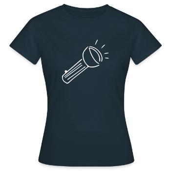 Taschenlampe,hell,Ausrüstung,geführt,Beleuchtung - Frauen T-Shirt - Navy - Vorne - AI Model Female 172 dark (172cm)