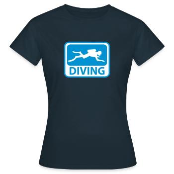 Diving - Frauen T-Shirt - Navy - Vorne - AI Model Female 172 dark (172cm)