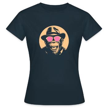 Entspannte Affen-Vibes - Frauen T-Shirt - Navy - Vorne - AI Model Female 172 dark (172cm)
