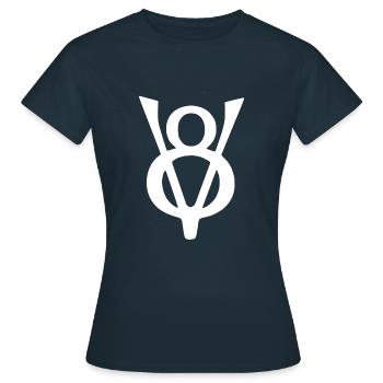 V8 - T-shirt Femme - marine - Devant - AI Model Female 172 dark (172cm)