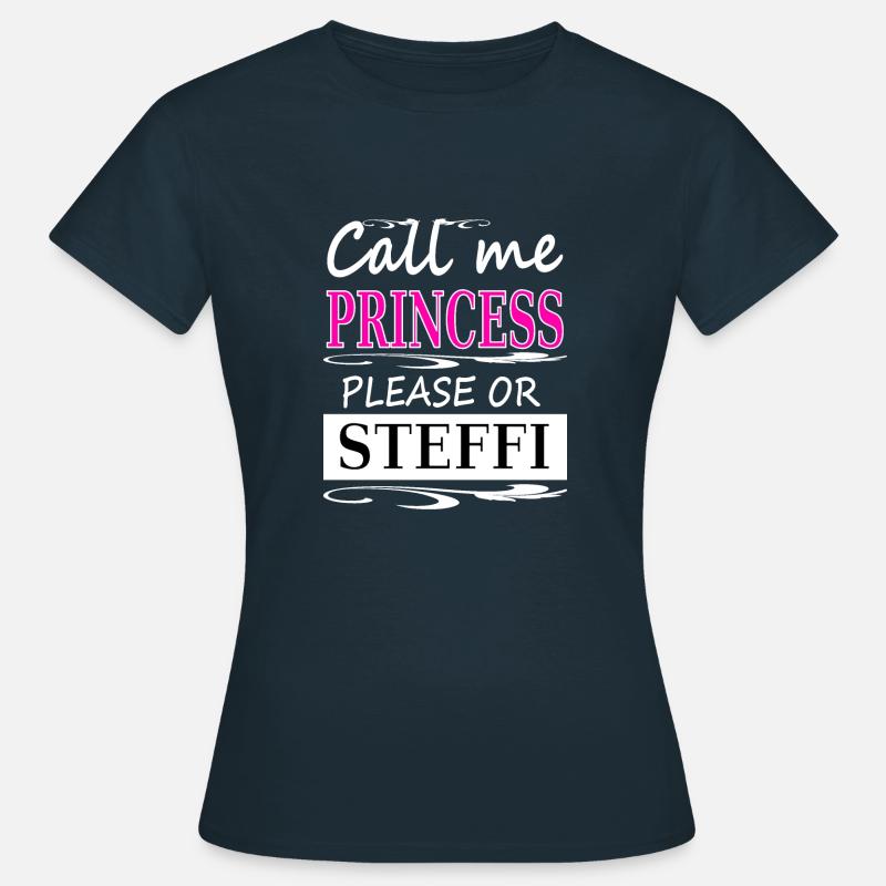 Ich heiße Steffi ich bin Stefanie Mädchenname - Frauen T-Shirt - Navy