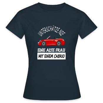 Cabriolet fahren Cabriofahrer Cabrio-Fahrerin - Frauen T-Shirt - Navy - Vorne - AI Model Female 172 dark (172cm)
