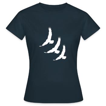 Vogelzug fliegender Vogel Vögel Vogelart Geschenk - Frauen T-Shirt - Navy - Vorne - AI Model Female 172 dark (172cm)
