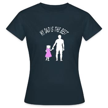 fête des pères meilleur papa père et cadeau de fille - T-shirt Femme - marine - Devant - AI Model Female 172 dark (172cm)